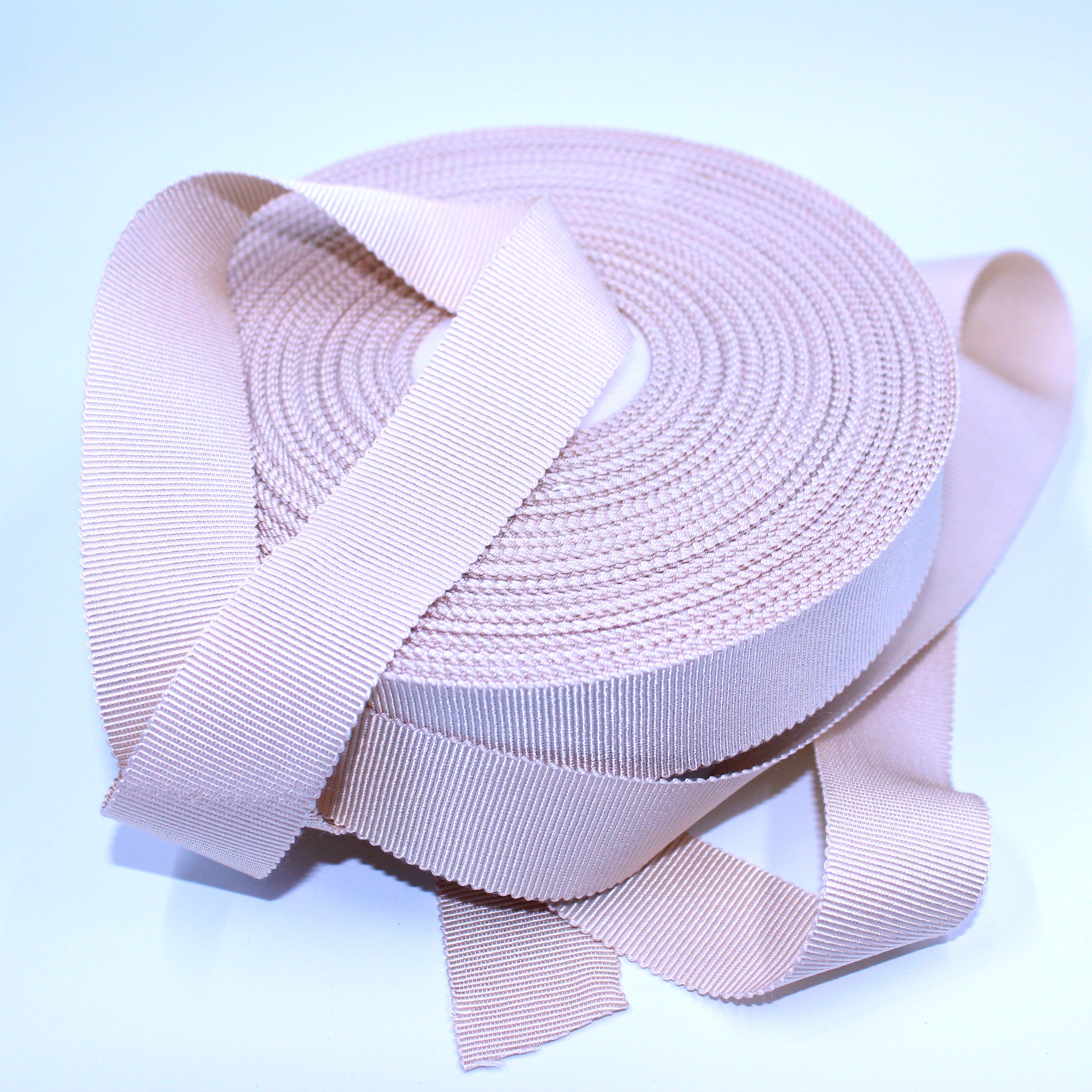 Petersham ribbon, beige 24mm wide
