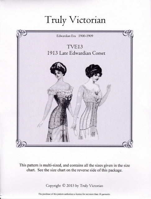 1015 Edwardian Straigth Front Corset Sewing Pattern Size US 8-30