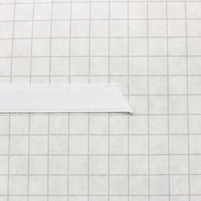 100% Polyester Double Sided Satin Ribbon, 8mm White (5/16 inch)