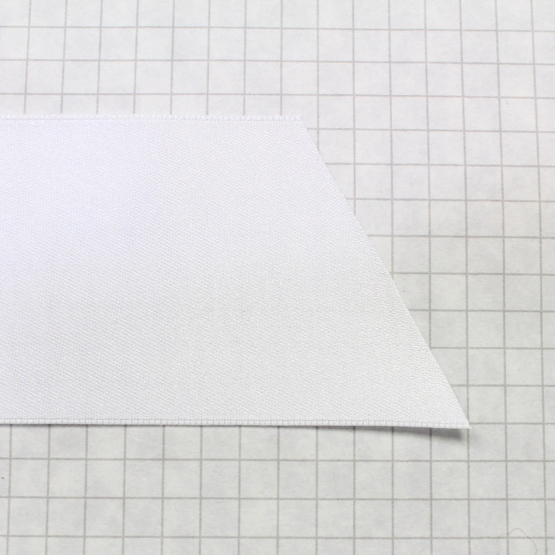 2 inch wide double faced satin ribbon in white