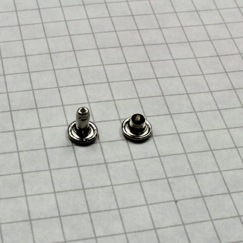 Rivets - double cap, nickel
