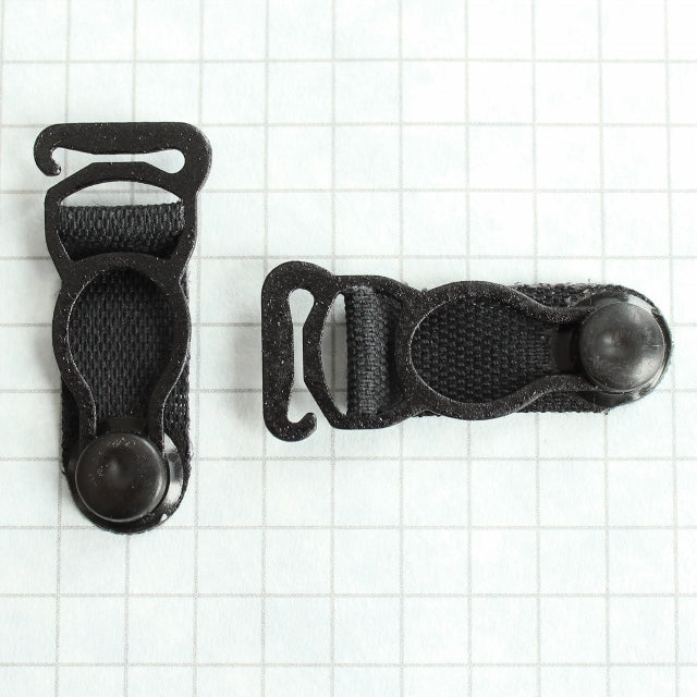 Garter Suspenders detachable 12mm (1/2 in) metal Black Dozen (12 pieces)