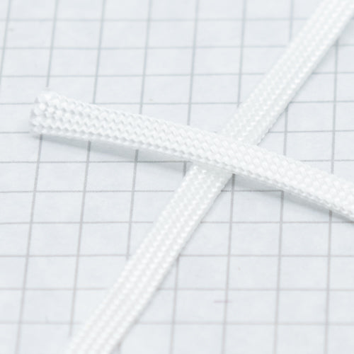 Flat braid lacing, 100% Nylon WHITE