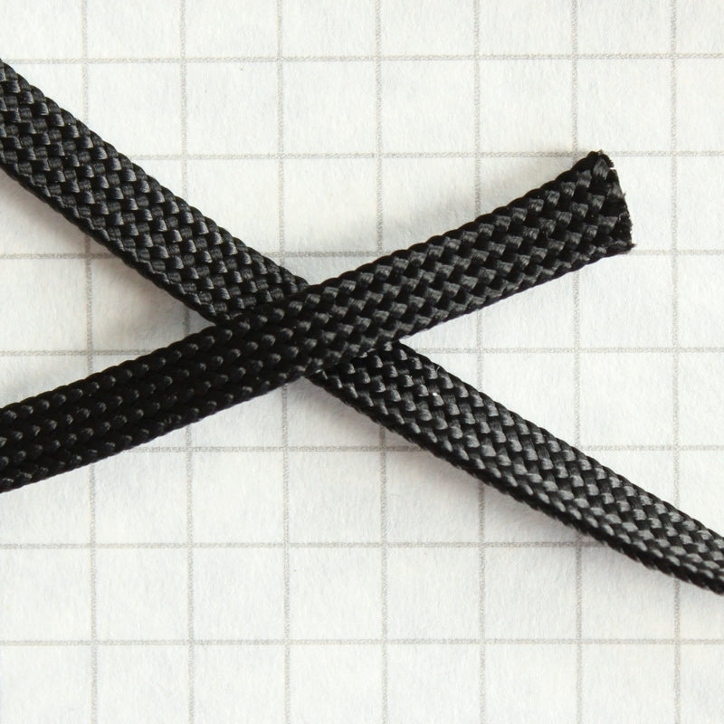 Flat braid lacing. 100% Nylon BLACK