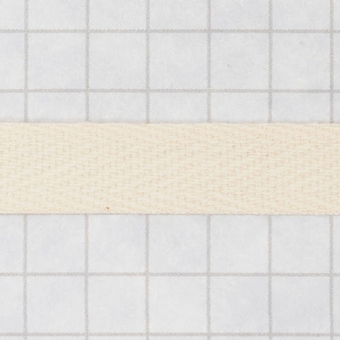 Twill tape, cotton 9.5 mm (3/8 in) natural (unbleached)