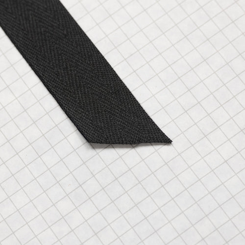 poly twill tape, black 25mm wide