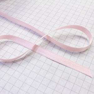 pale pink, 6mm wide double faced satin ribbon