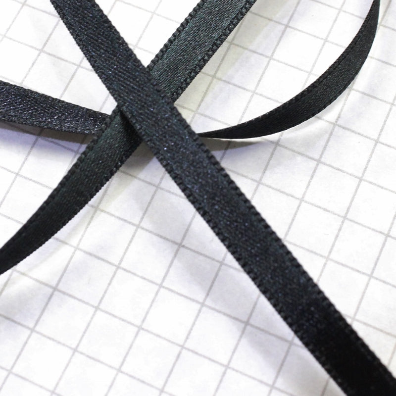 black corset lacing ribbon, 1/4 inch wide