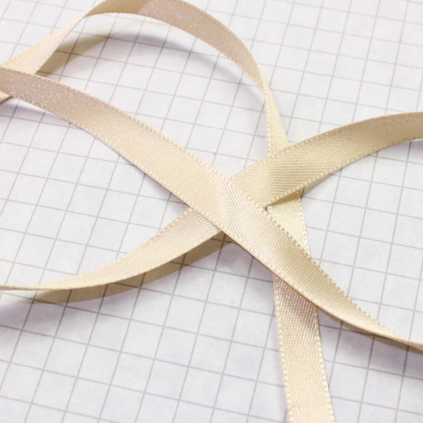 100% Polyester Double Sided Satin Ribbon, 8mm beige (5/16 inch)