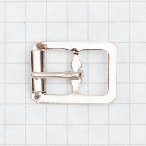 Buckle, molded with roller, nickel 13mm (1/2 inch)
