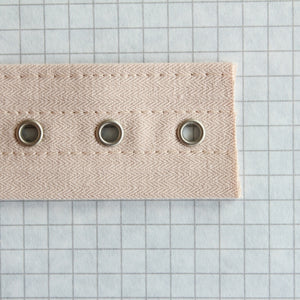Lacing Tape with bone channels & nickel eyes, Beige