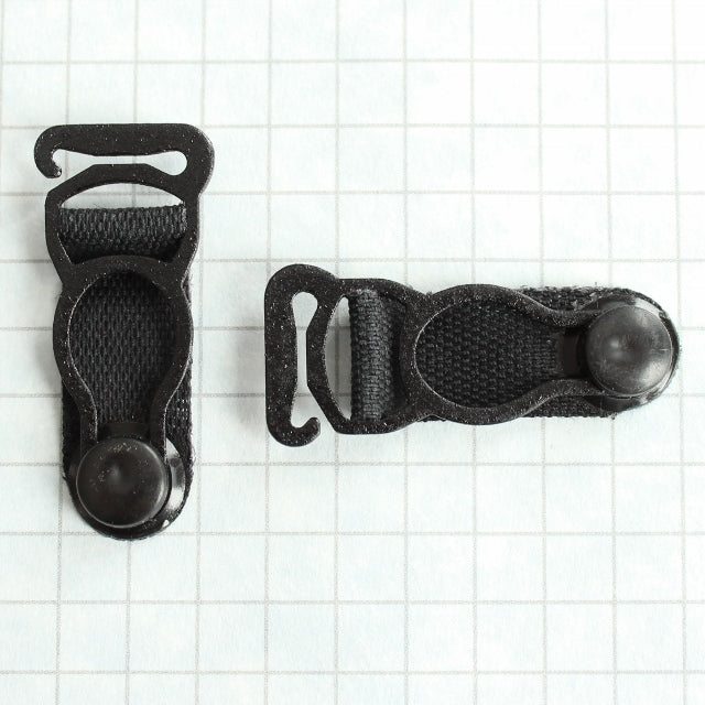 Garter Suspenders detachable 12mm (1/2 in) metal black
