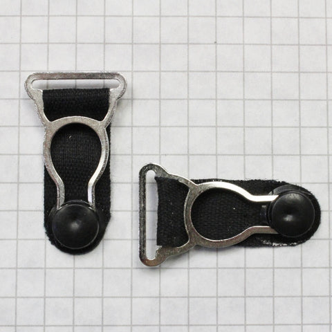 Garter Suspenders, 19mm (3/4") silver/black