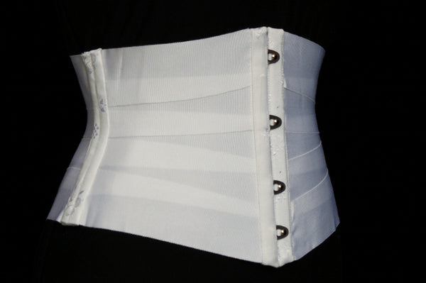 Ribbon corset of white petersham ribbon