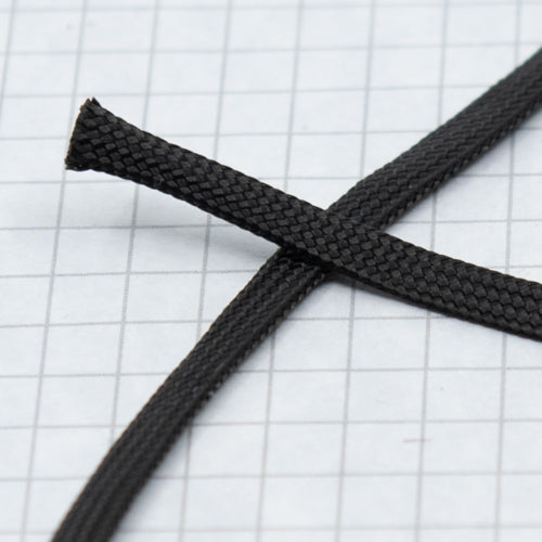 Flat braid lacing. 100% Nylon BLACK
